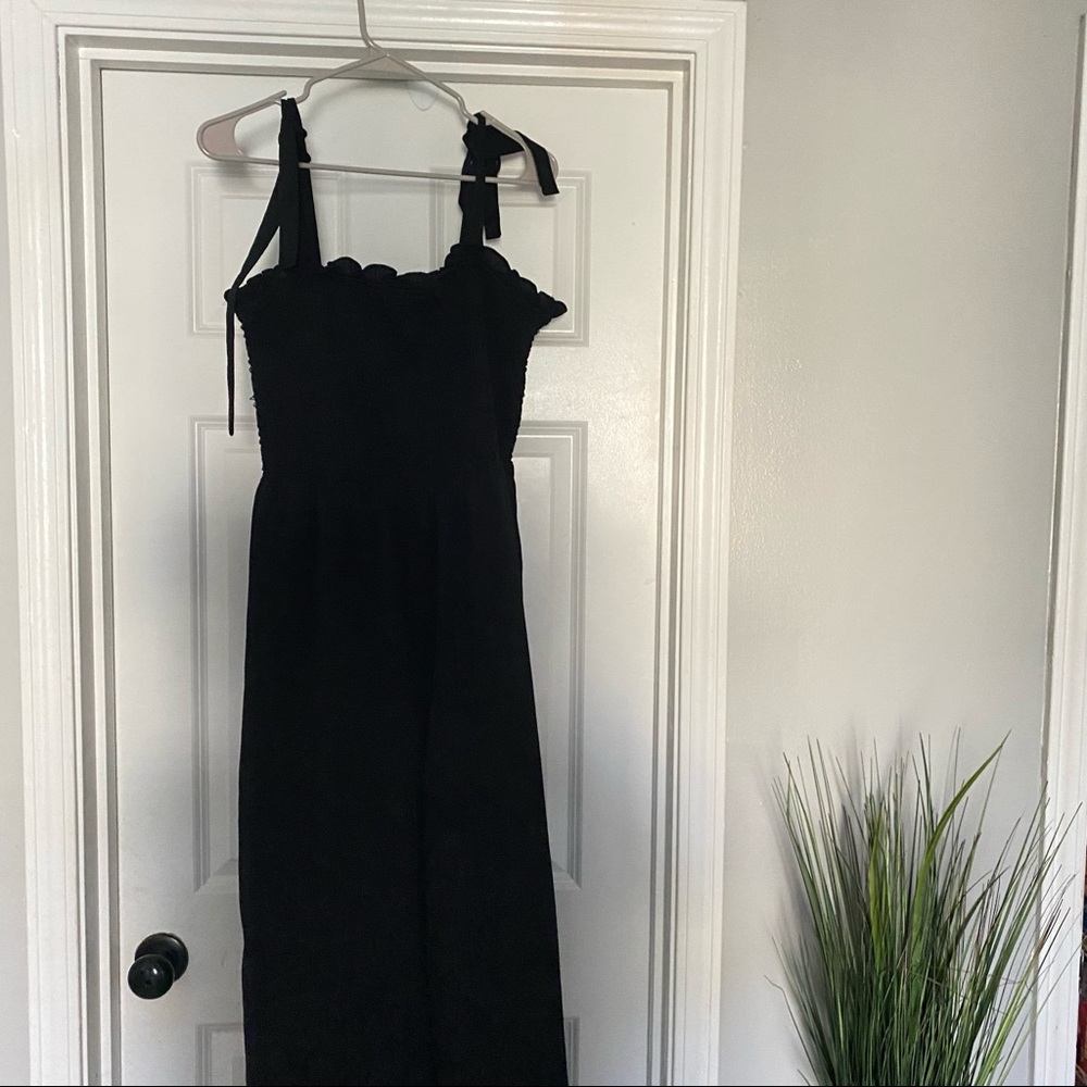 LULUS // Black Smocked Jumpsuit